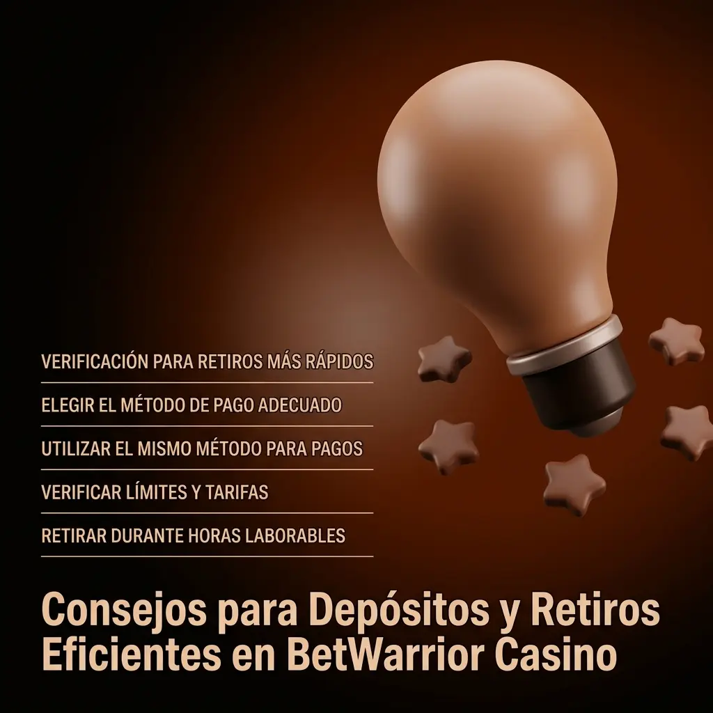 Consejos para depósitos y retiros eficientes en BetWarrior Casino: verificación, límites y métodos de pago
